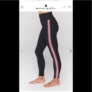 Spiritual Gangster
Essential High-Waist Shimmer-Stripe Leggings NWOT